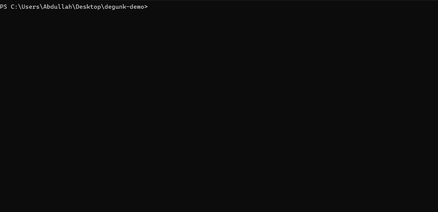 degunk terminal dashboard grouping build artifacts by project with git safety status